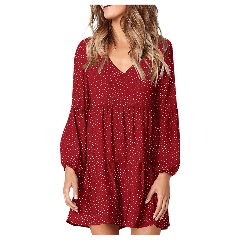 Pullover polka dot dress medium